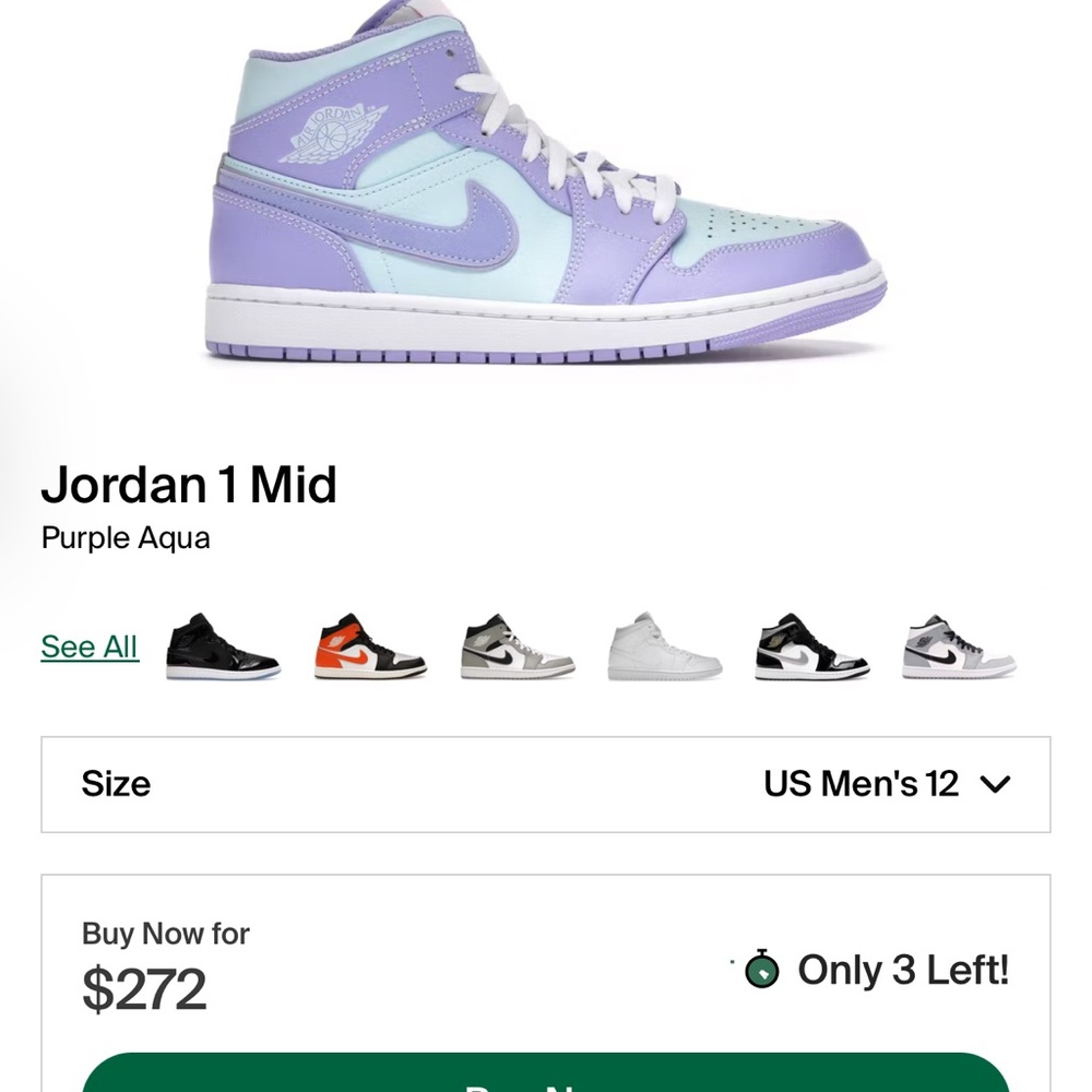 Jordan 1 Mid - Purple and Aqua